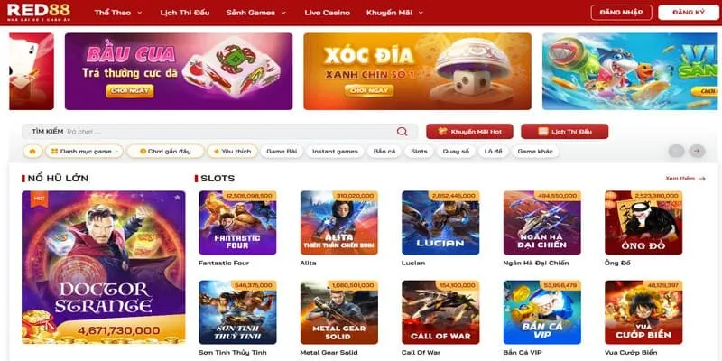Khám phá kho trò chơi độc quyền phong phú tại trang RED88